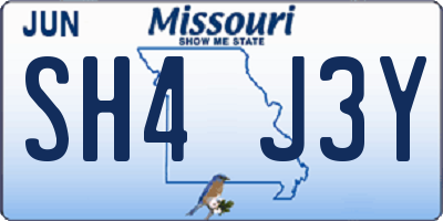 MO license plate SH4J3Y