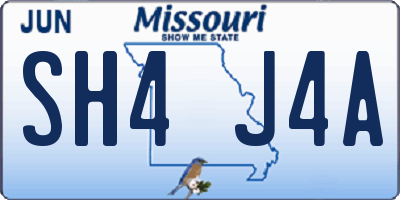 MO license plate SH4J4A