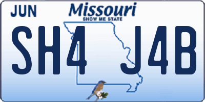 MO license plate SH4J4B