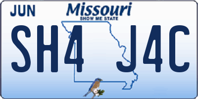 MO license plate SH4J4C