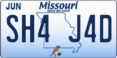 MO license plate SH4J4D