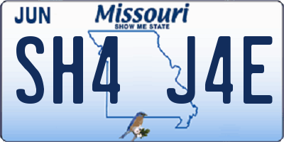 MO license plate SH4J4E