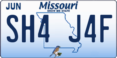 MO license plate SH4J4F