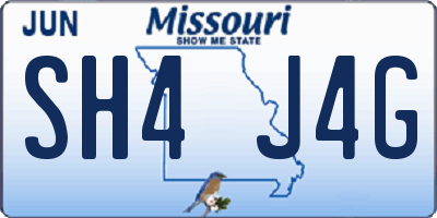 MO license plate SH4J4G