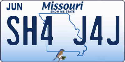 MO license plate SH4J4J