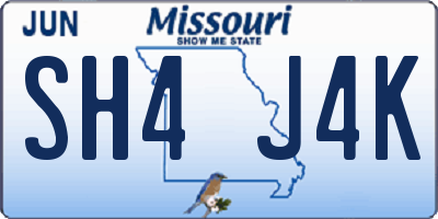 MO license plate SH4J4K
