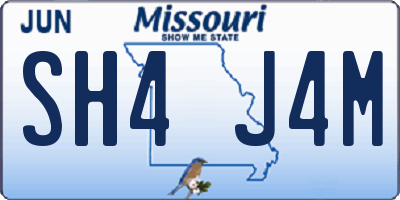 MO license plate SH4J4M