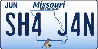 MO license plate SH4J4N