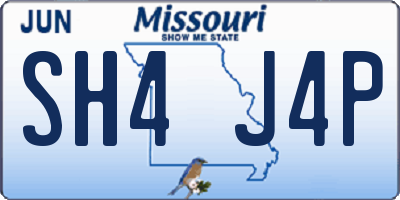MO license plate SH4J4P