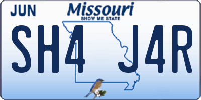MO license plate SH4J4R