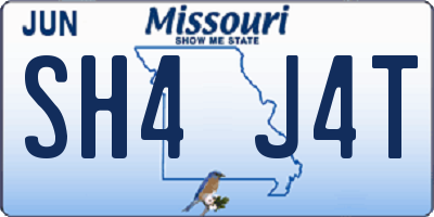 MO license plate SH4J4T