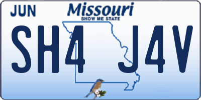 MO license plate SH4J4V