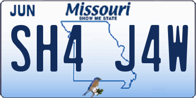 MO license plate SH4J4W