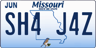 MO license plate SH4J4Z