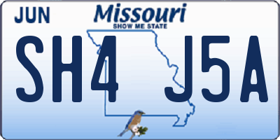 MO license plate SH4J5A