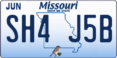 MO license plate SH4J5B