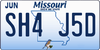 MO license plate SH4J5D