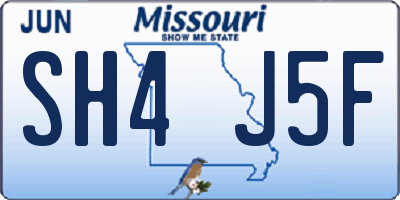 MO license plate SH4J5F