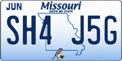 MO license plate SH4J5G