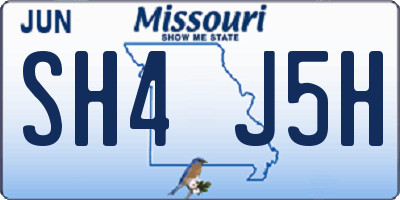 MO license plate SH4J5H