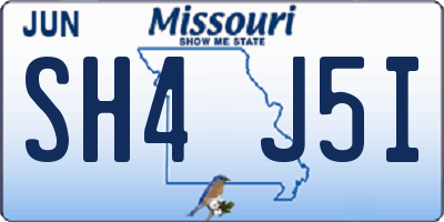 MO license plate SH4J5I