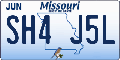 MO license plate SH4J5L