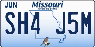 MO license plate SH4J5M