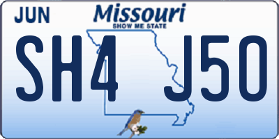 MO license plate SH4J5O
