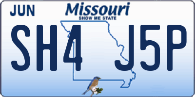 MO license plate SH4J5P