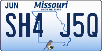 MO license plate SH4J5Q