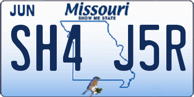 MO license plate SH4J5R