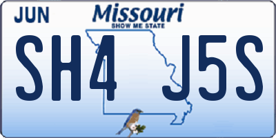 MO license plate SH4J5S