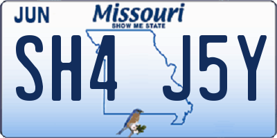 MO license plate SH4J5Y