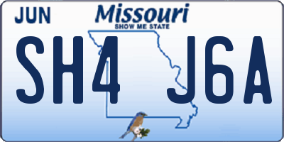 MO license plate SH4J6A