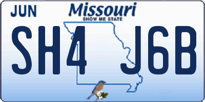 MO license plate SH4J6B