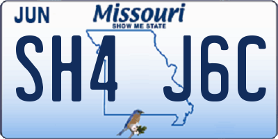 MO license plate SH4J6C