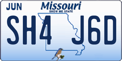 MO license plate SH4J6D