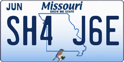 MO license plate SH4J6E