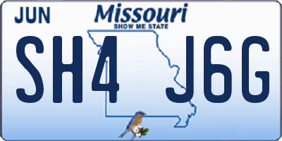 MO license plate SH4J6G