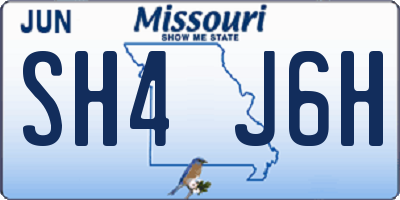 MO license plate SH4J6H