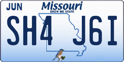 MO license plate SH4J6I