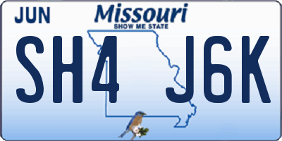 MO license plate SH4J6K