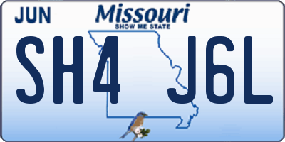MO license plate SH4J6L