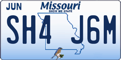 MO license plate SH4J6M