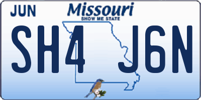 MO license plate SH4J6N
