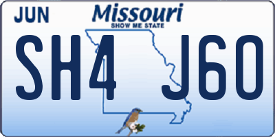 MO license plate SH4J6O