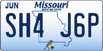 MO license plate SH4J6P