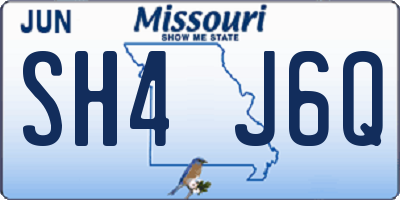 MO license plate SH4J6Q