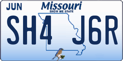 MO license plate SH4J6R