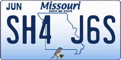 MO license plate SH4J6S